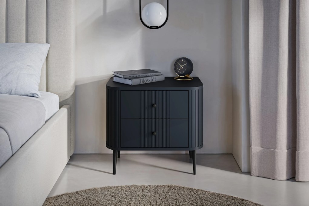 Set noptiere Vesper 56 cm - negru / picioare negre