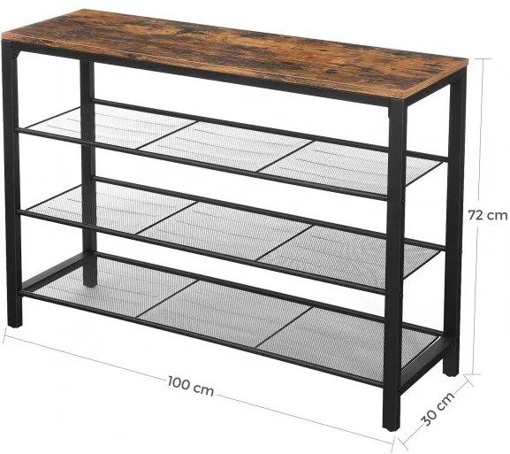 Raft Depozitare Vintage, Maro, 100 x 30 x 72 cm
