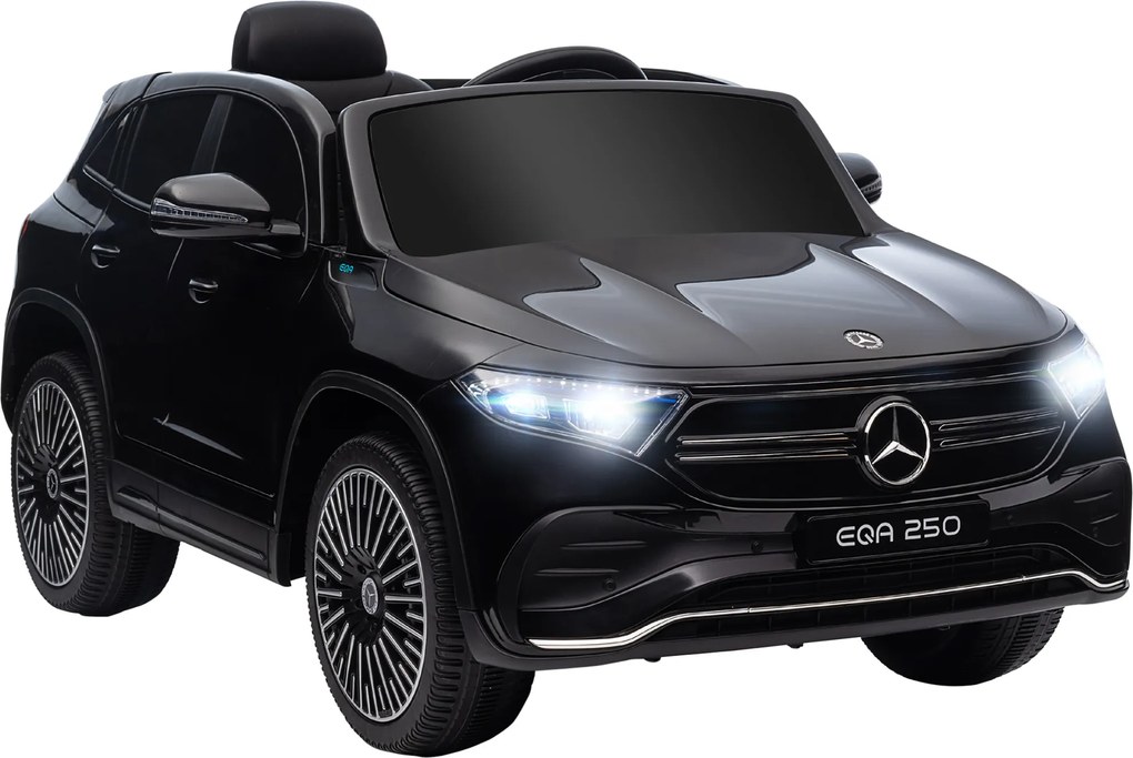 HOMCOM Mașină Electrică pentru Copii 3-8 Ani cu Telecomandă și Claxon, Negru, 111.5x69x52.5 cm | Aosom Romania