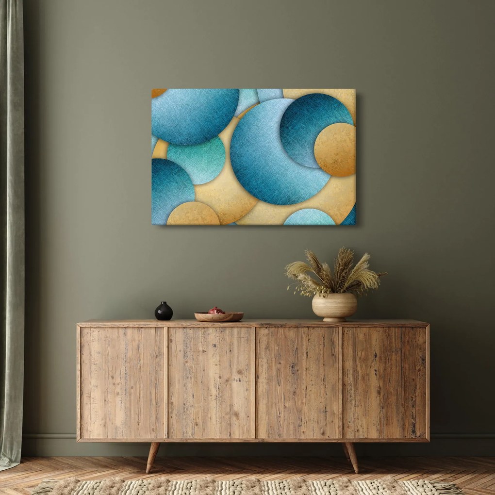 Tablou cu abstracție cercuri (90x60 cm)