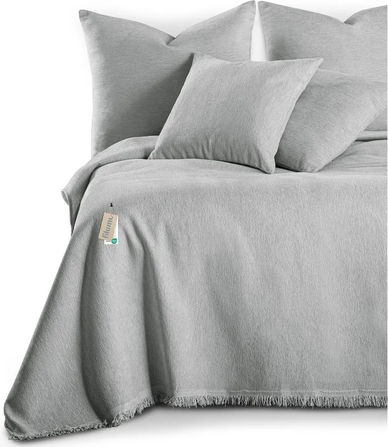 Cuvertură gri deschis din janilie 220x240 cm Talo – Filumi