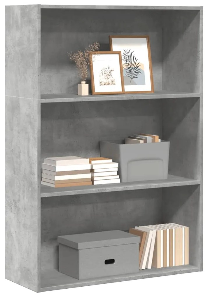 vidaXL Bibliotecă, gri beton, 80x30x114 cm, lemn prelucrat