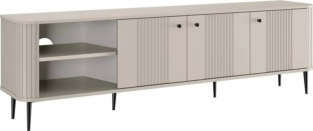Dulap TV Vesper 3D 187 cm - cașmir / picioare negre