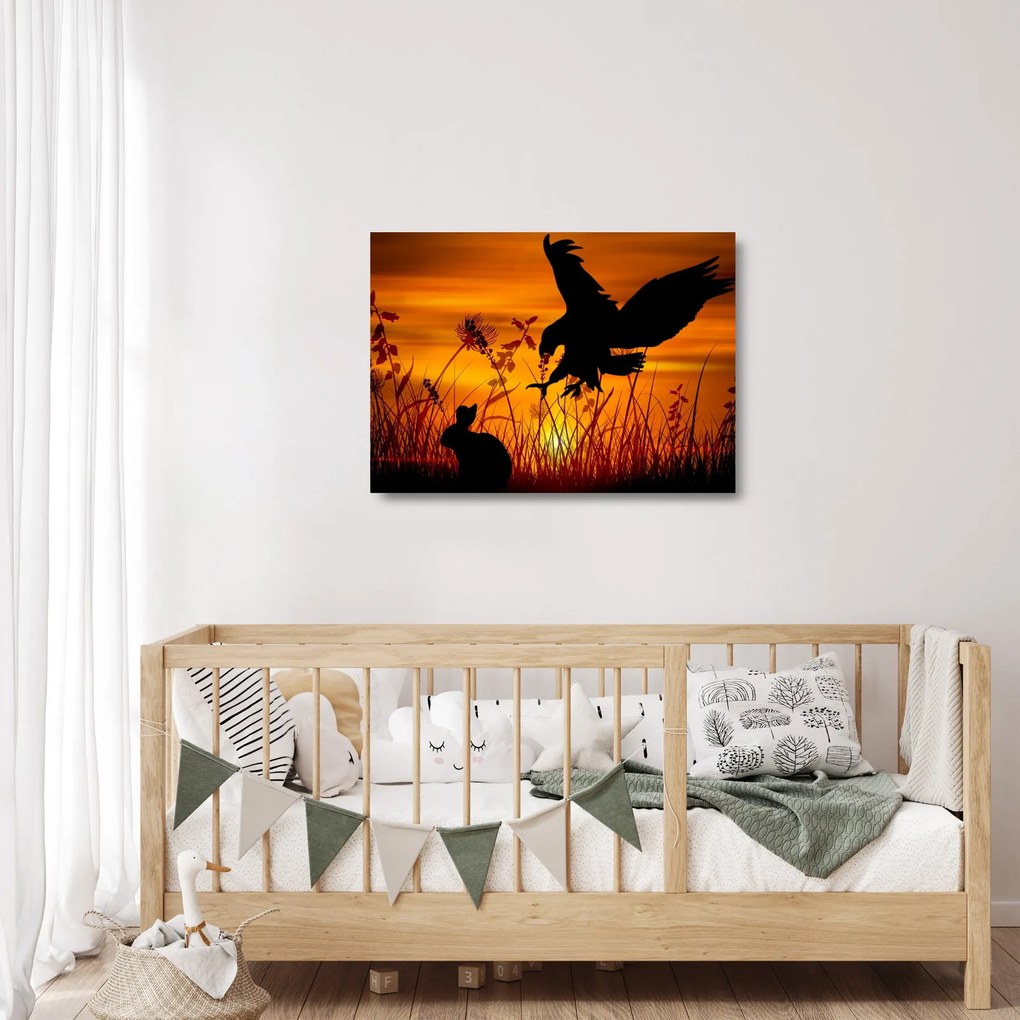 Tablou pe sticlă cu silueta prădătorului (70x50 cm)