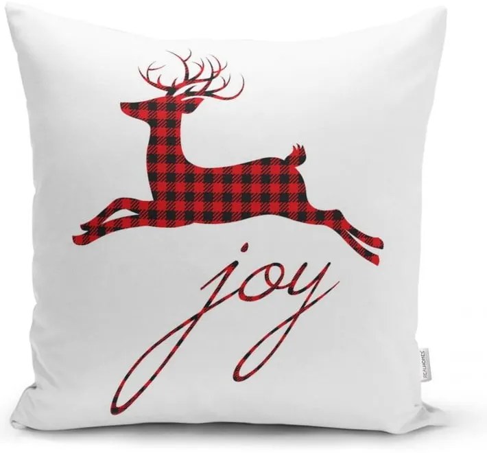 Set 4 fețe de pernă și un napron de masă cu model de Crăciun Minimalist Cushion Covers Christmas Tartan