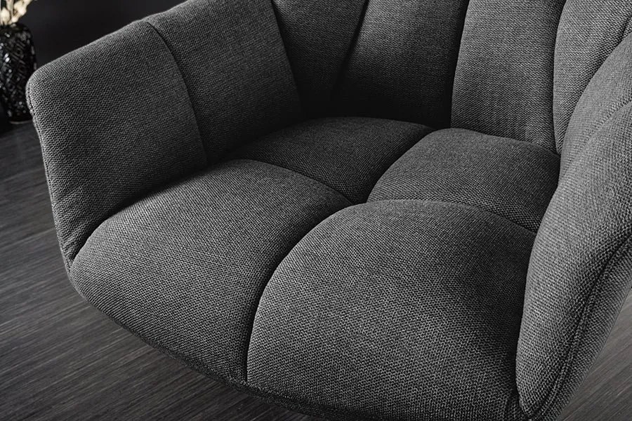 Fotoliu pivotant cu inaltime reglabila PAPILLON tesatura antracit