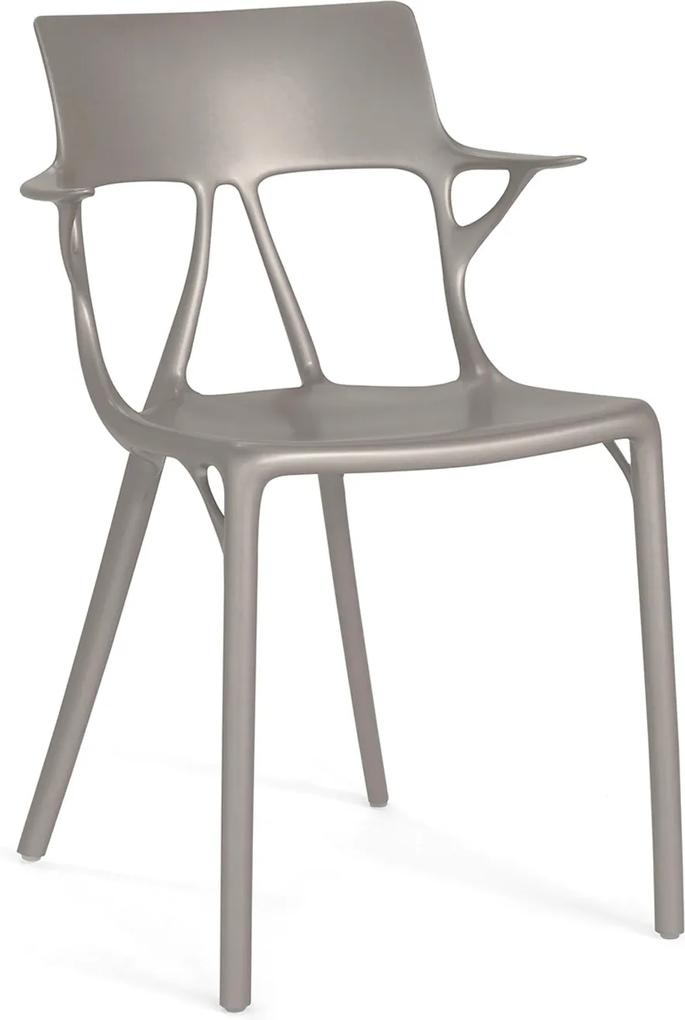 Scaun Kartell A.I. design Philippe Starck, gri metalic