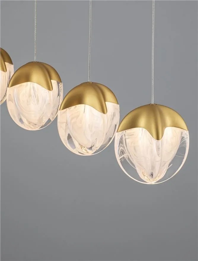 Lustra cu 5 pendule LED ALICIA auriu