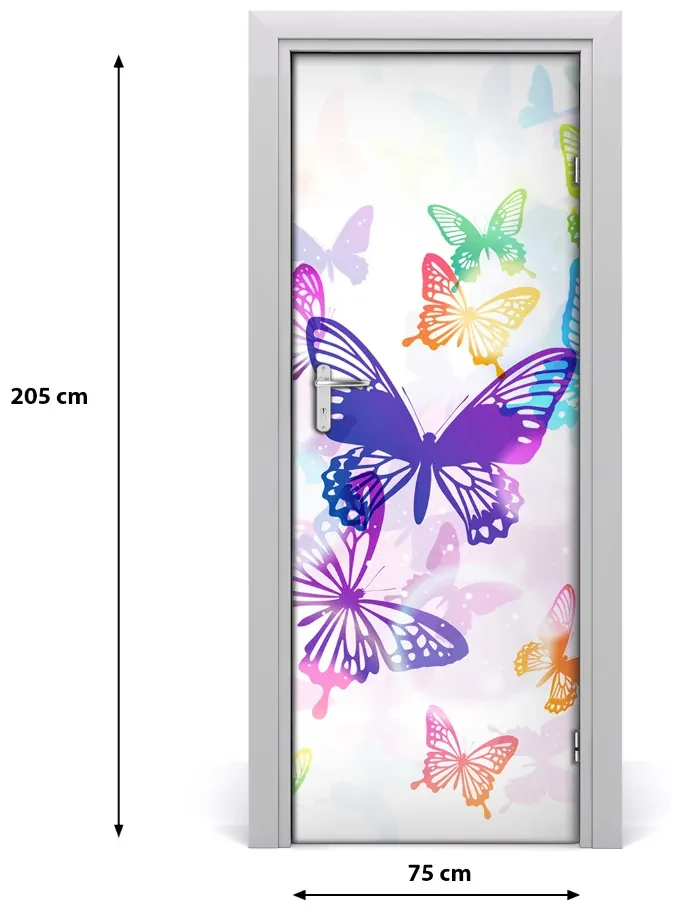 Autocolante pentru usi fluturi colorat