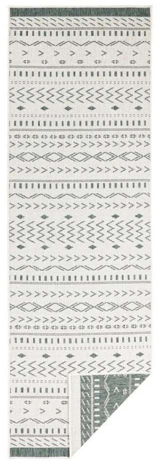 Covor adecvat pentru exterior NORTHRUGS Kuba, 80 x 350 cm, verde-crem