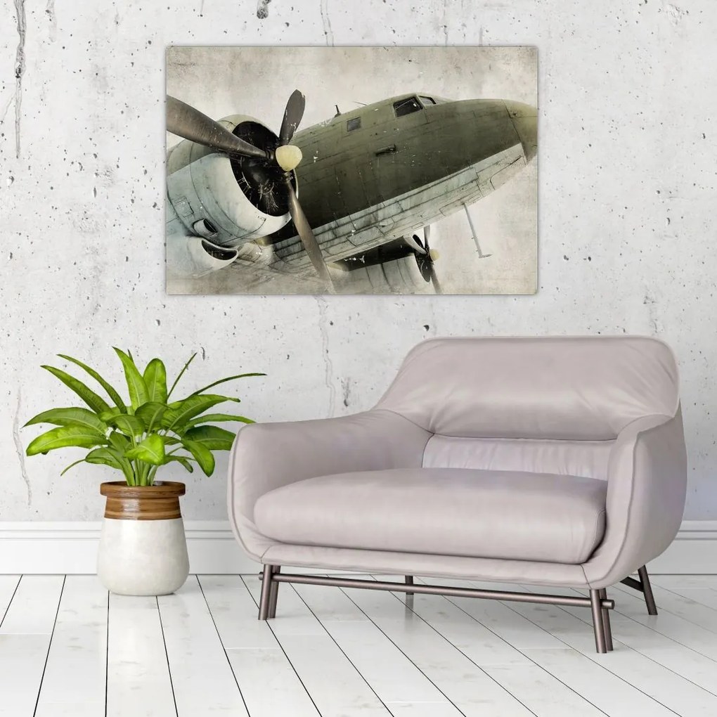 Tablou - Avion vechi cu elice (90x60 cm)