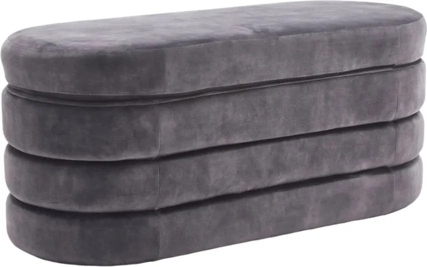 Bancheta cu spatiu de depozitare, Catifea Gri, VOQUE 115cm A-46687 VC