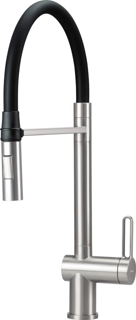 Baterie pentru chiuveta bucatarie, otel, cap mixer, pipa flexibila, 2 tipuri de jet, Deante Magnetic
