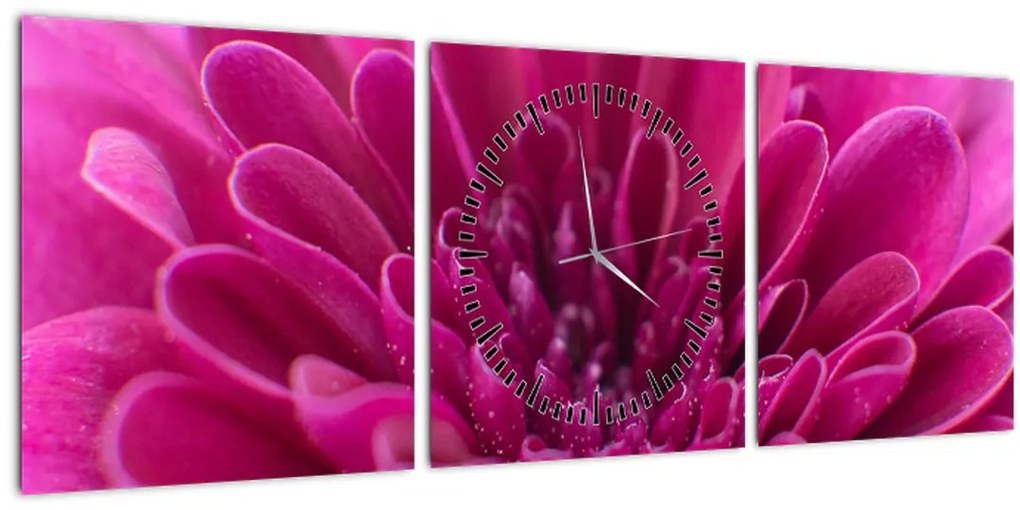 Tablou cu floare (cu ceas) (90x30 cm)