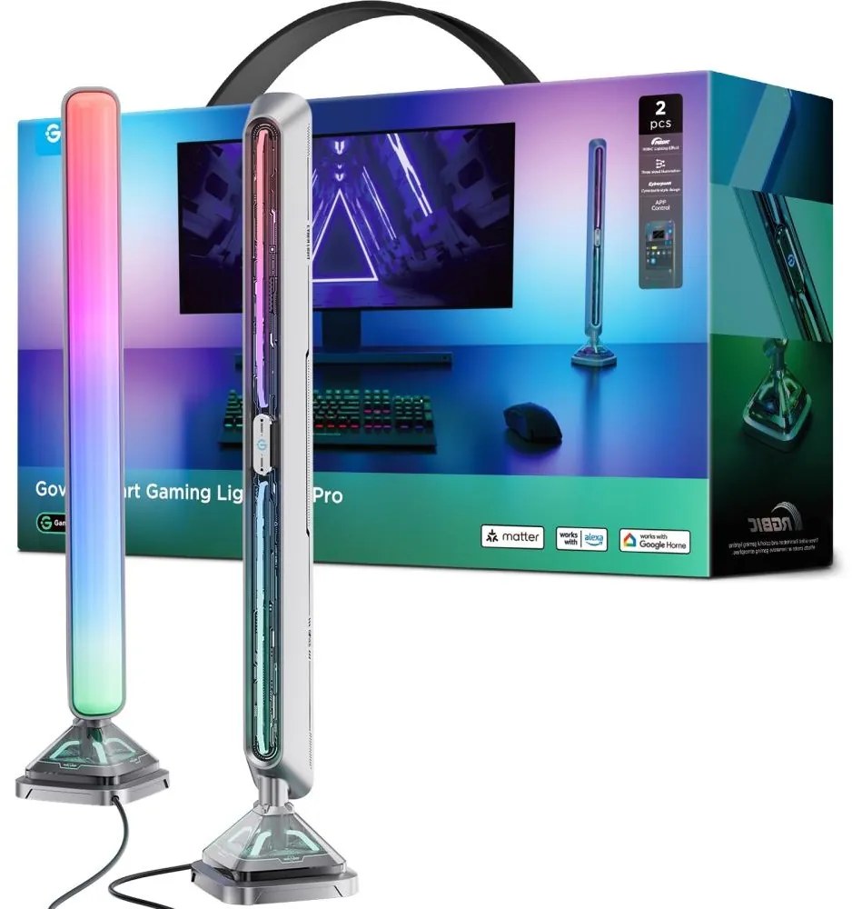 Govee Smart RGBIC Gaming Pro - panouri LED compatibile cu Matter și Wi‑Fi