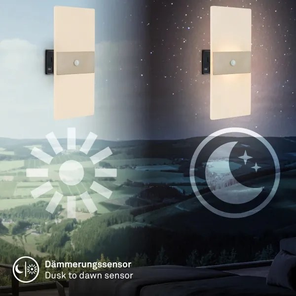 Briloner 3888012 - Aplica LED reîncărcabilă de perete cu senzor AURA, 2,5W/5V, 1800 mAh, mată