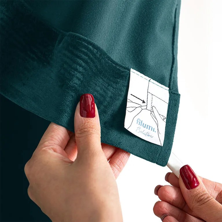 Draperie catifelată FILUMI petrol 140 x 250 cm set 2 buc