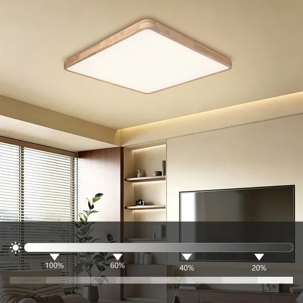 BRILAGI - Corp de iluminat LED dimabil WOODLINE SQUARE LED/100W/230V stejar 80x80 cm + telecomandă