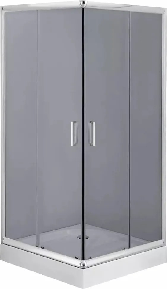 Cabina de dus patrata Deante Funkia cu usi culisante 80x80cm finisaj crom lucios