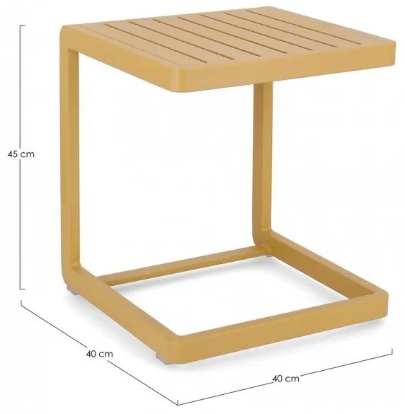 Masuță de cafea, 40x40 cm, galben mustar, Konnor, Bizzotto