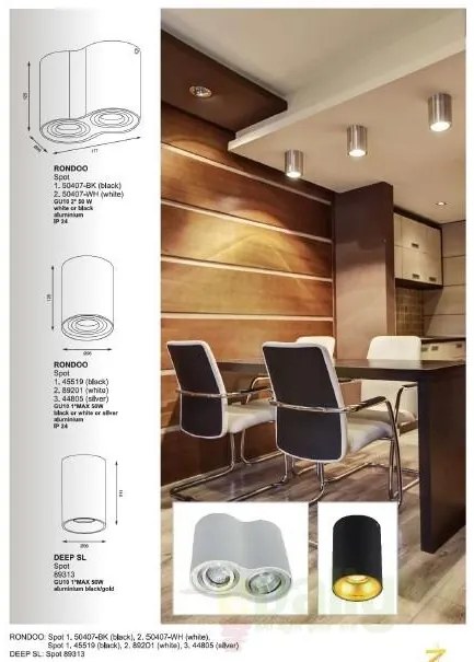 Spot modern aplicat Rondoo 50407-BK