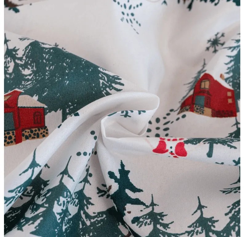 Lenjerie de pat din microfibra SNOWY HOUSES alb Dimensiune lenjerie de pat: 70 x 90 cm | 140 x 200 cm