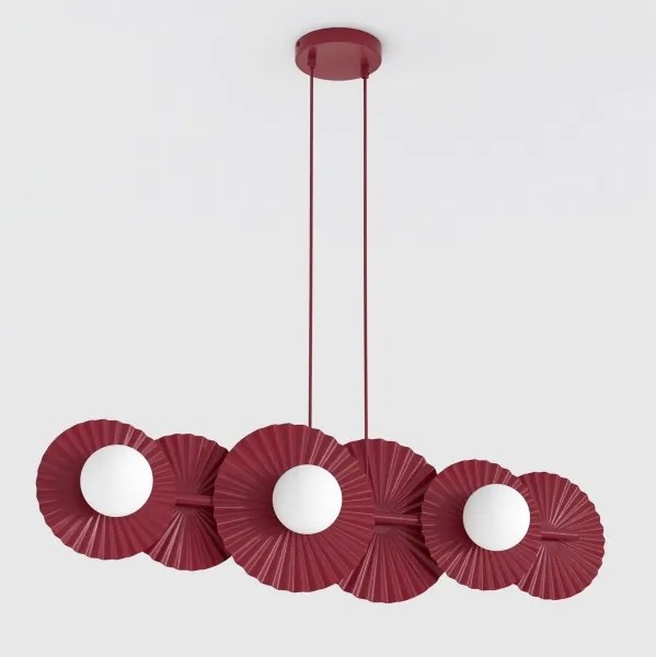 Candelabru suspendat pe cablu UMBRA, 6 x socluri G9, 8 W, 230 V, roșu