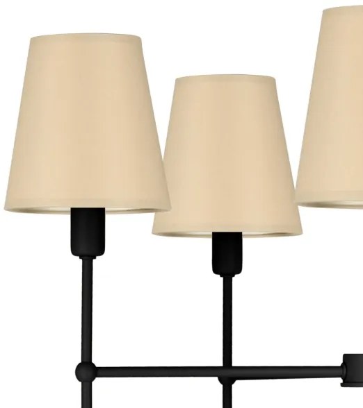 Lustră pe tijă MADELA 5xE14/40W/230V bej/neagră