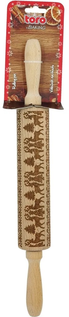 Sucitor din lemn Toro cu decor de ren,  38 cm