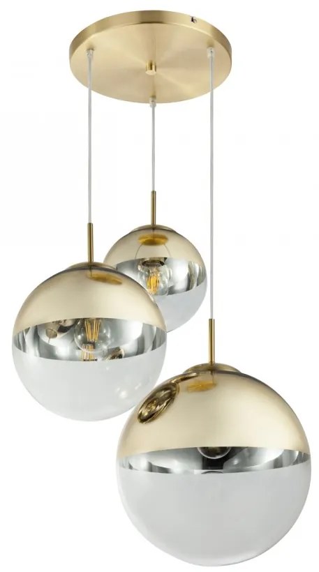 Lustra moderna cu 3 pendule VARUS alama/auriu 15855-3 GL