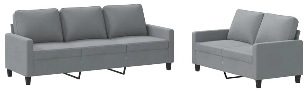 3201460 vidaXL Set de canapele cu perne, 2 piese, gri deschis, textil