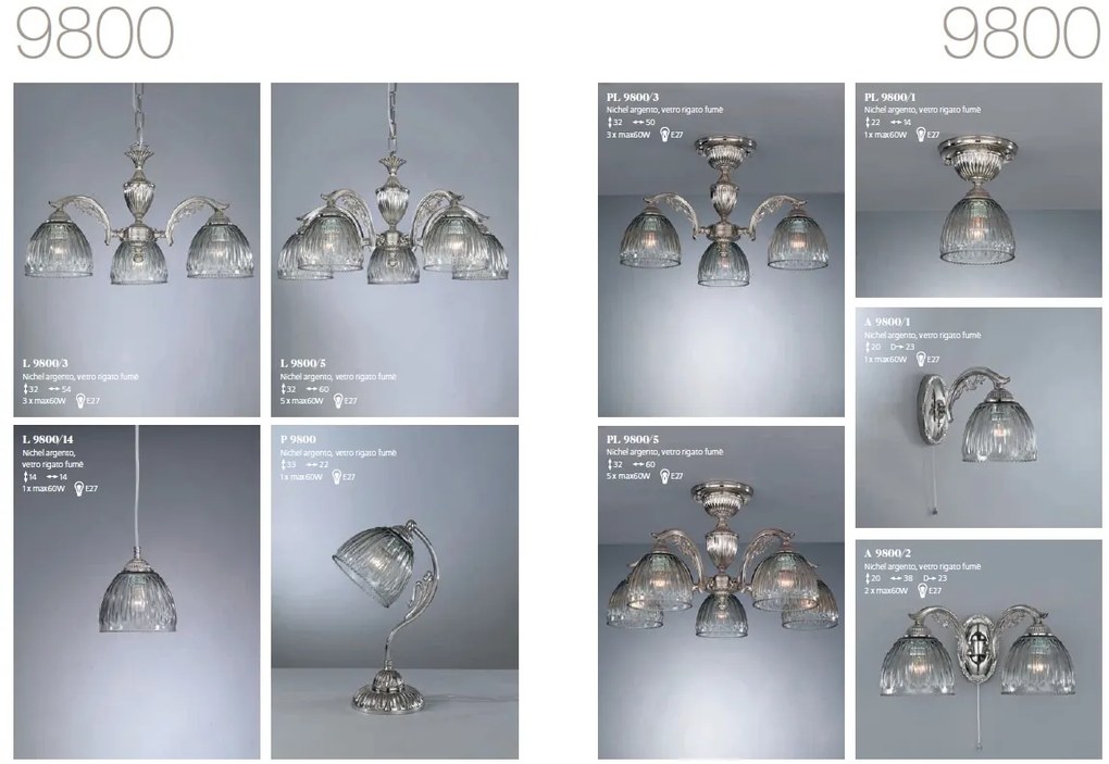 Candelabru cu 5 brate design italian 9800
