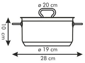 Cratiță cu capac Tescoma HOME PROFI, 20 cm, diam. 20 cm