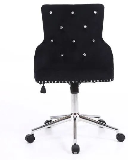HR654CK Scaun Catifea Negru
