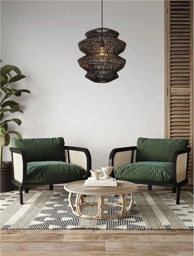 Lustra/Pendul design natural NUA negru