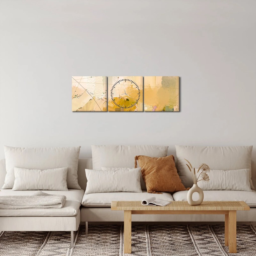 Tablou - Abstract, pictură în ulei (cu ceas) (90x30 cm)