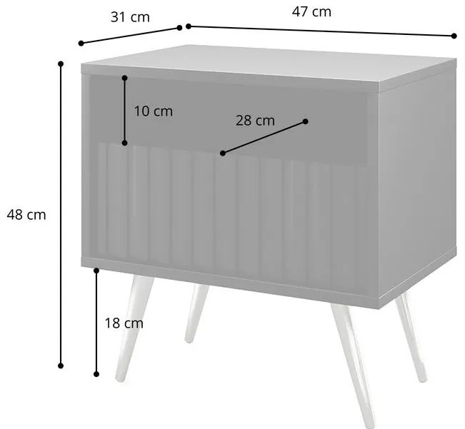 Noptieră Biel B3  (negru + stejar wotan). 1098858