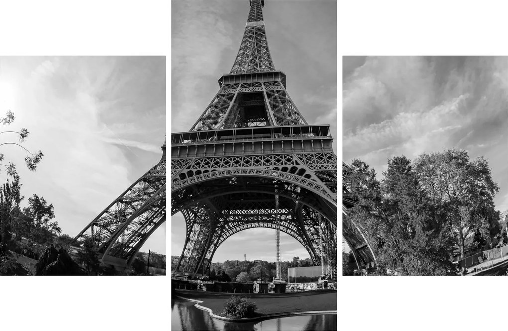 Tablou - Turnul Eiffel, alb-negru (90x60 cm)