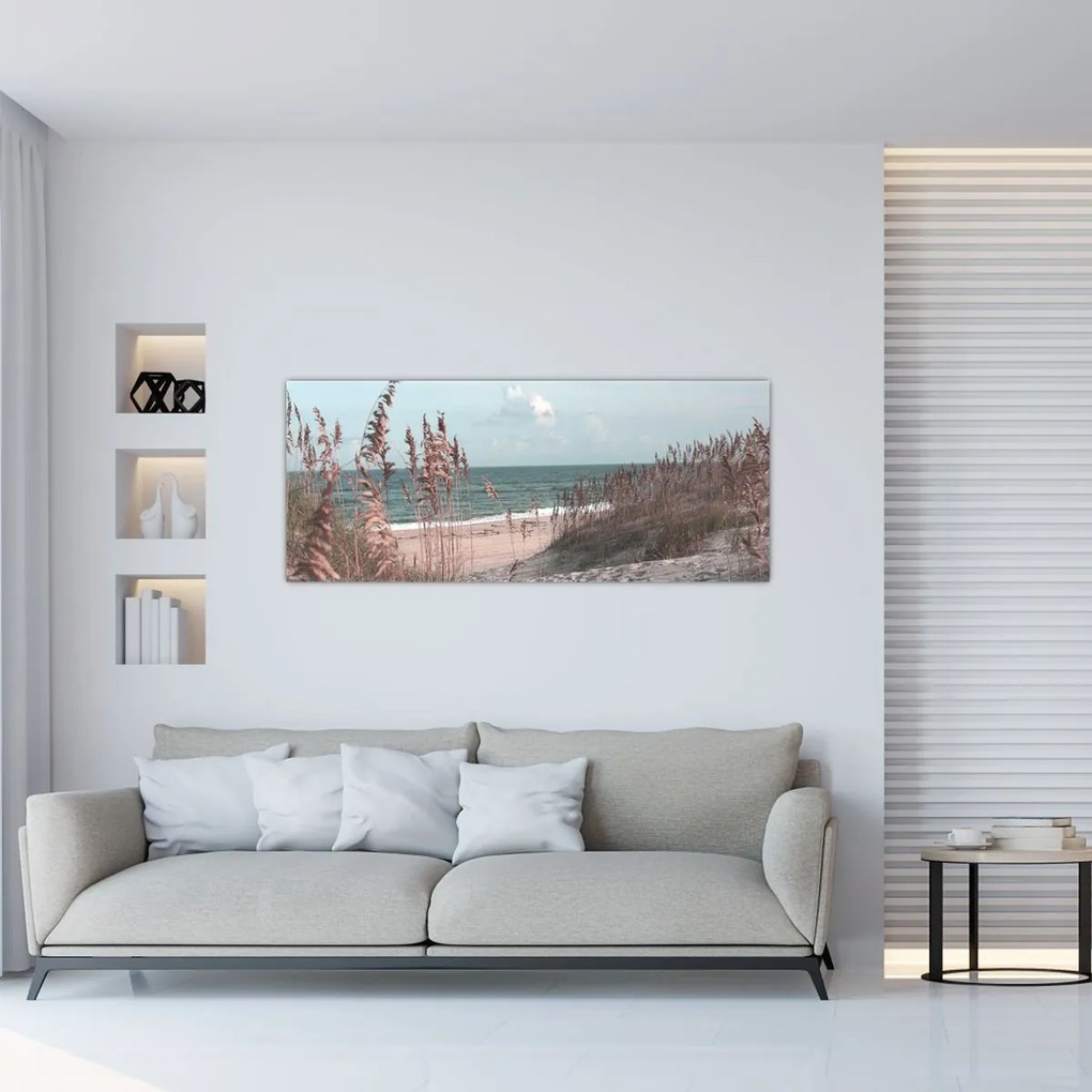 Tablou - Plaja roz (120x50 cm)