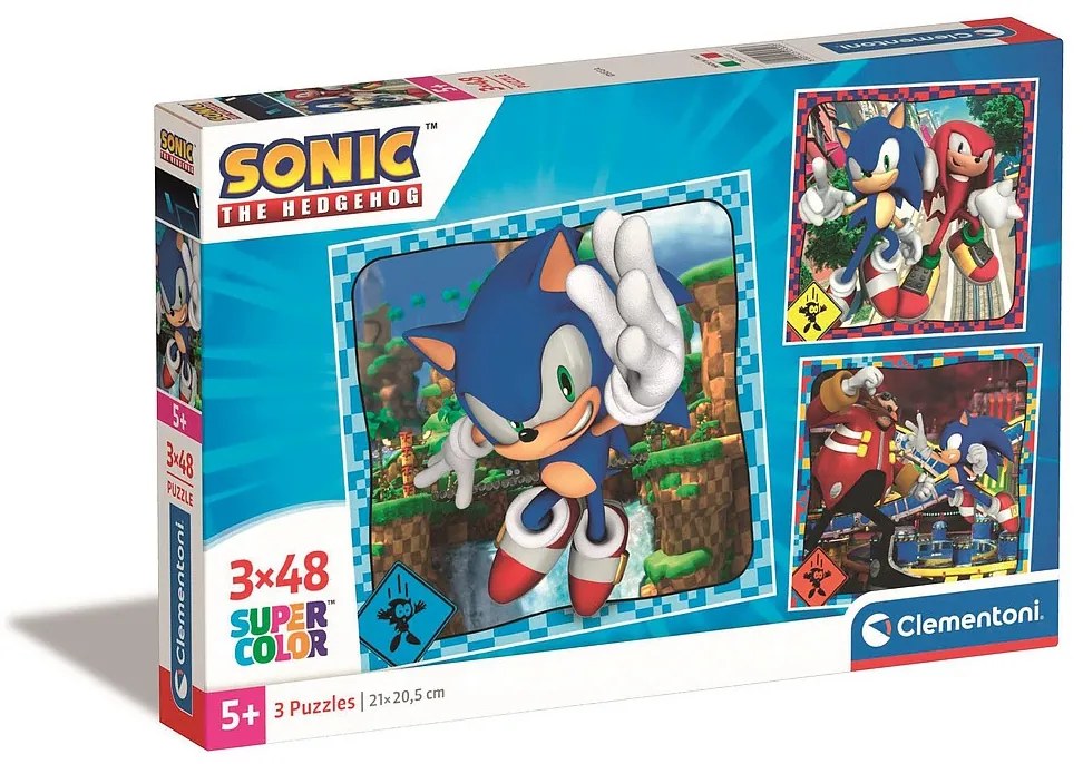 Sonic Ariciul Doctor Eggman Puzzle Clementoni 3x48 piese