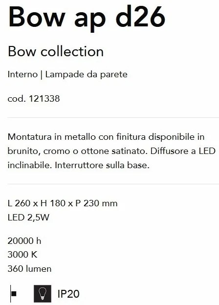 Aplica de perete LED Bow ap d26 BRUNITO