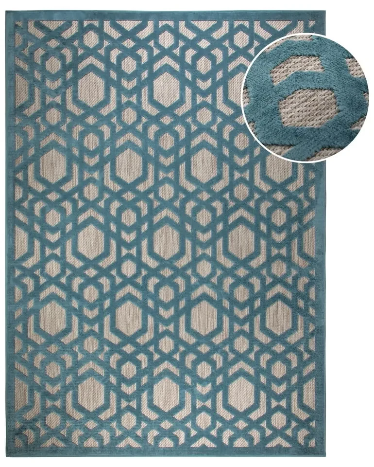 Covor de exterior albastru tip traversă 150x80 cm Oro - Flair Rugs