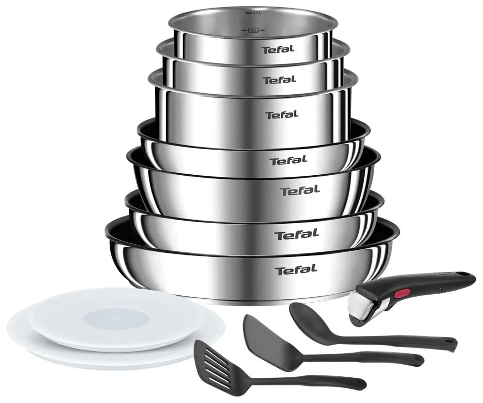 Set de vase pentru gătit 13 buc. din oțel inoxidabil INGENIO Emotion L897DS04 – Tefal
