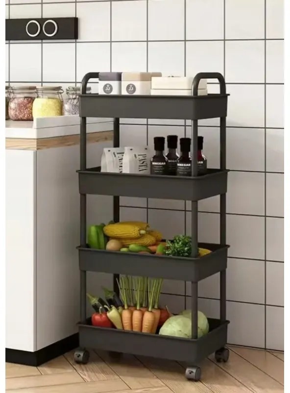 Raft pe rotile POZIO 37x22x95 cm negru