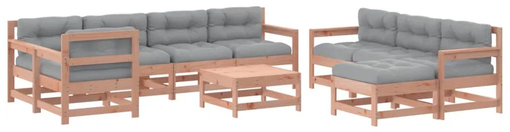 3186093 vidaXL Set mobilier de grădină cu perne, 10 piese, lemn masiv douglas
