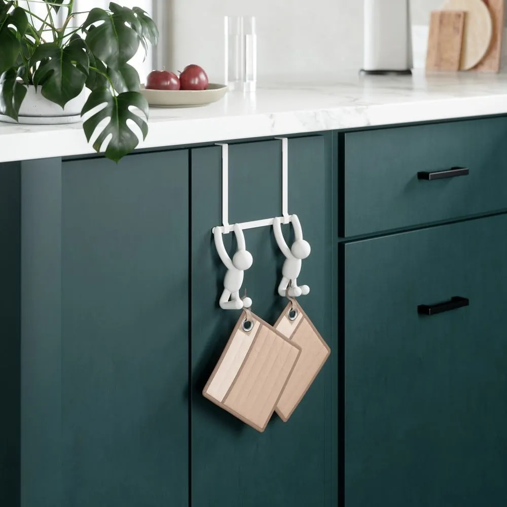 Cuier de ușă alb din plastic 22 cm Buddy – Umbra