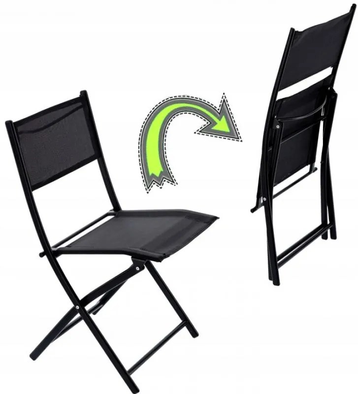 Set de mobilier de balcon în negru