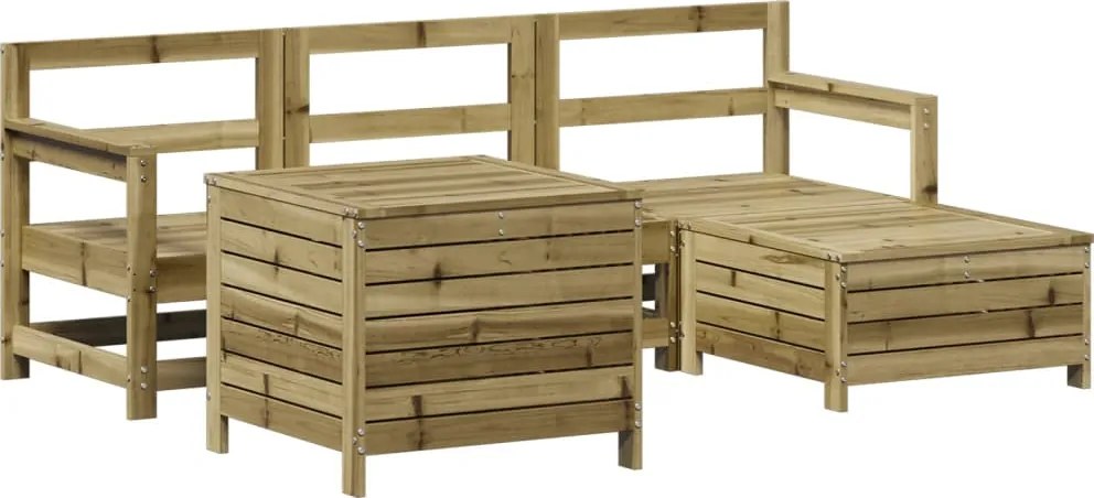 vidaXL Set canapea de grădină, 5 piese, lemn de pin tratat