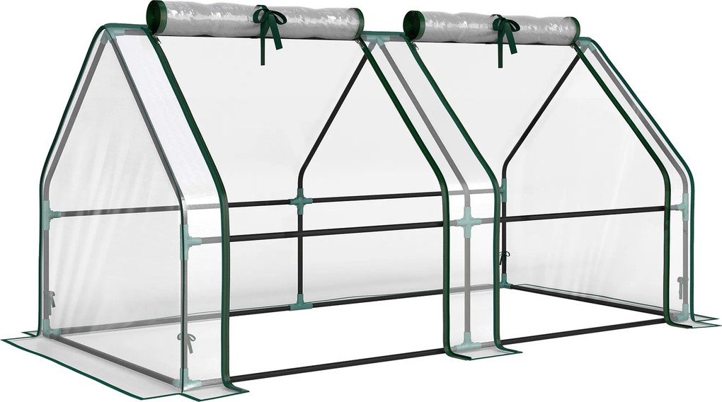 Outsunny Seră cu fereastră cu fermoar, seră din folie rezistentă la iarnă din oțel 180 x 90 x 90 cm Transparent | Aosom Romania