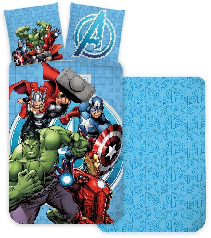 Avengers Blue lenjerie de pat pentru copii 100×135 cm, 40×60 cm